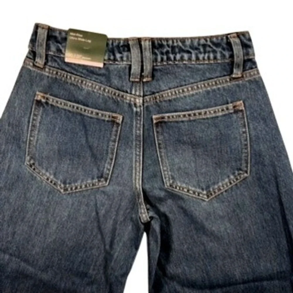 Wild Fable Dark Wash Wide Leg Jeans Womens 00 31L Rigid Denim Mid Rise Baggy Y2K